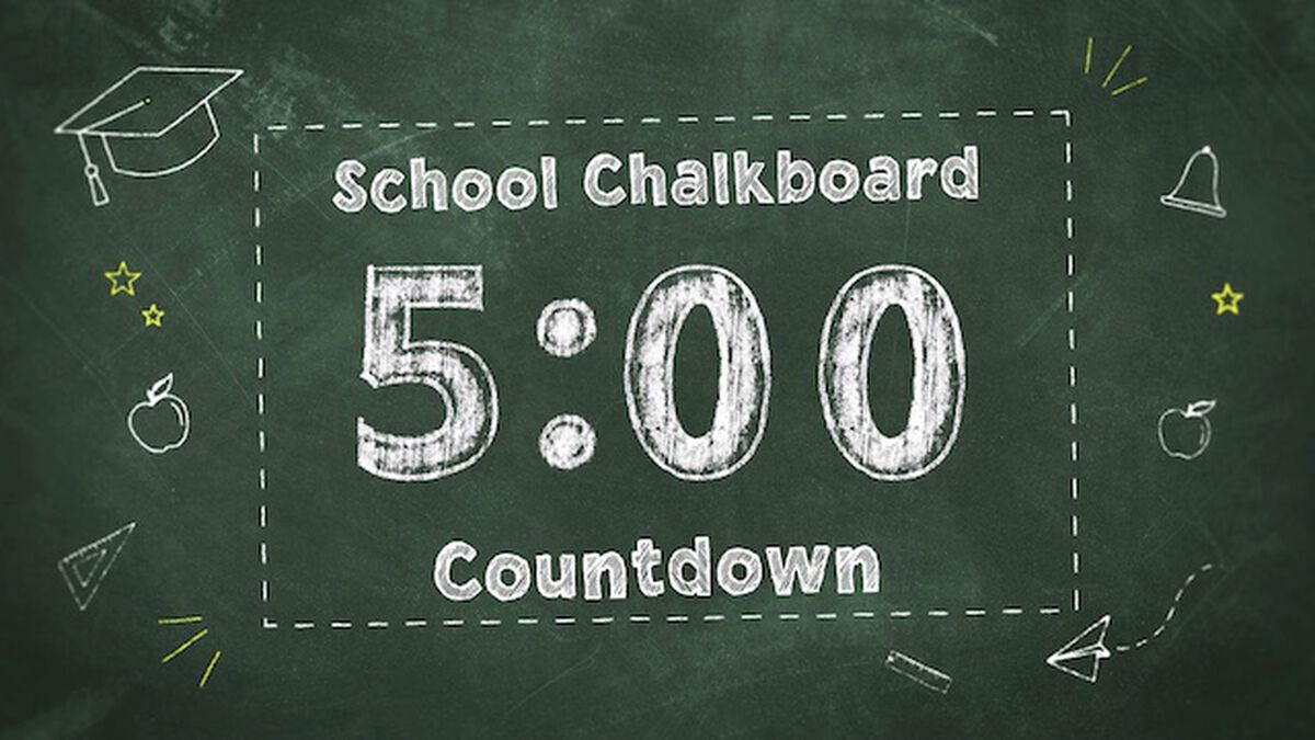 School Chalkboard 5 Minute Countdown image number null